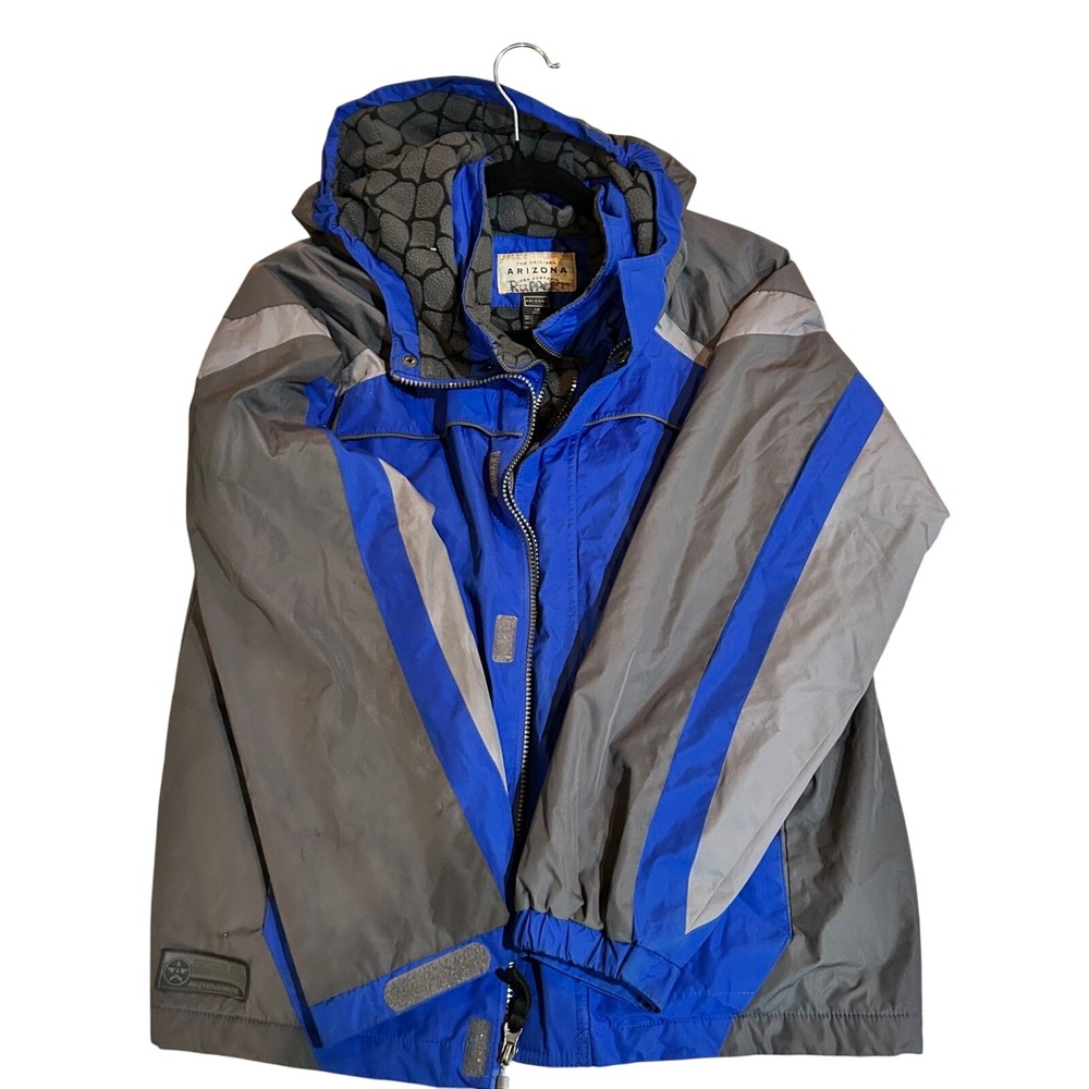 Arizona Boys Colorblock‎ Windbreaker Jacket Blue Gray Outerwear Coat